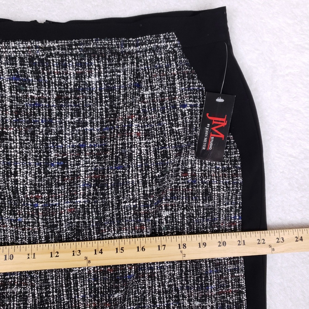 JM Studio Tweed Skirt Womens 16 Colorblock Pencil Professional Career Office - Picture 7 of 11